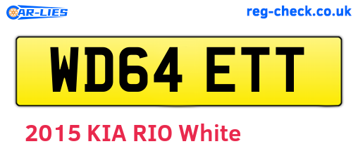 WD64ETT are the vehicle registration plates.