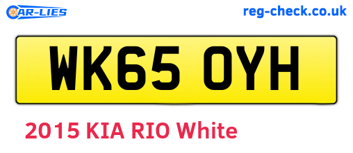 WK65OYH are the vehicle registration plates.