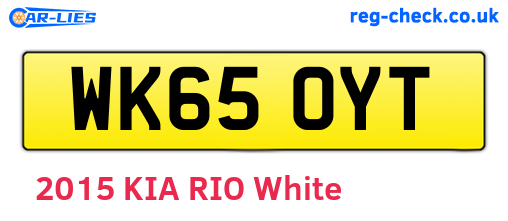 WK65OYT are the vehicle registration plates.