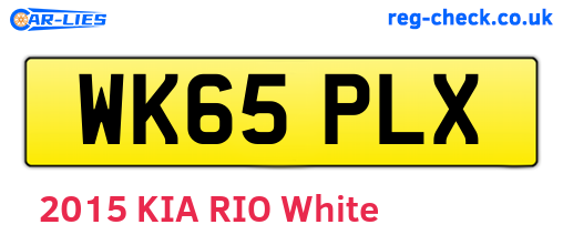 WK65PLX are the vehicle registration plates.