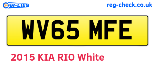 WV65MFE are the vehicle registration plates.