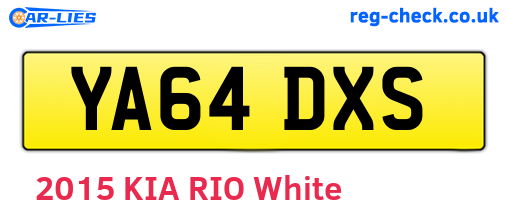 YA64DXS are the vehicle registration plates.
