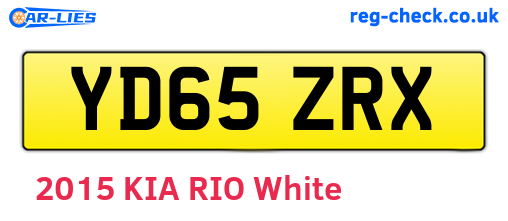 YD65ZRX are the vehicle registration plates.