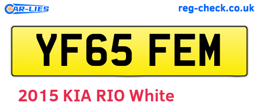 YF65FEM are the vehicle registration plates.