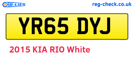 YR65DYJ are the vehicle registration plates.
