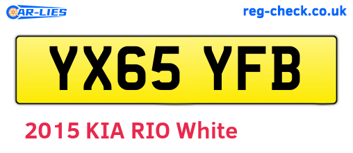 YX65YFB are the vehicle registration plates.