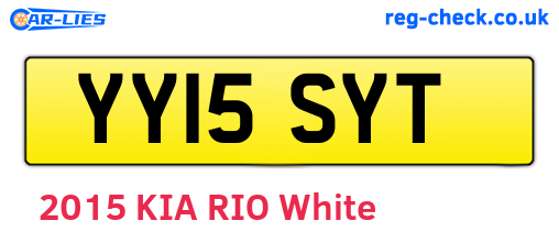 YY15SYT are the vehicle registration plates.