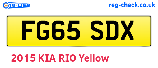FG65SDX are the vehicle registration plates.