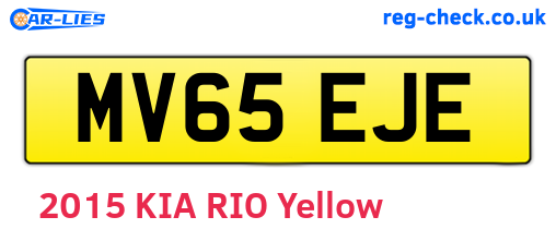 MV65EJE are the vehicle registration plates.