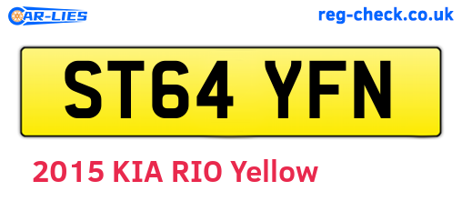 ST64YFN are the vehicle registration plates.