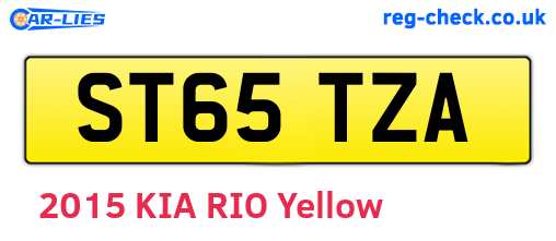 ST65TZA are the vehicle registration plates.