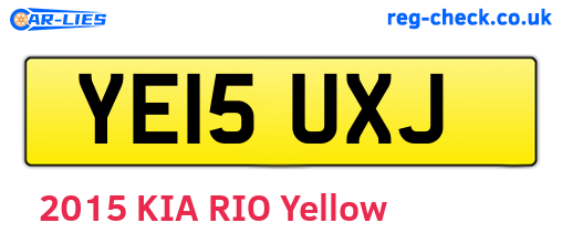 YE15UXJ are the vehicle registration plates.