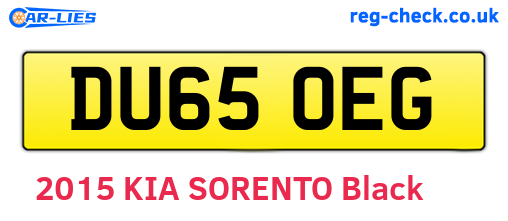 DU65OEG are the vehicle registration plates.
