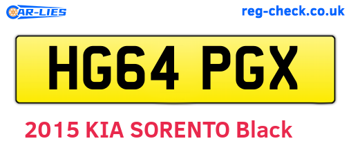 HG64PGX are the vehicle registration plates.