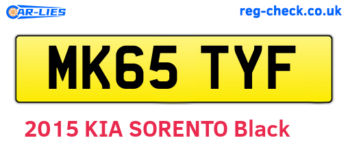 MK65TYF are the vehicle registration plates.