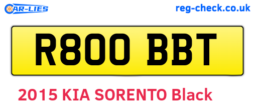 R800BBT are the vehicle registration plates.