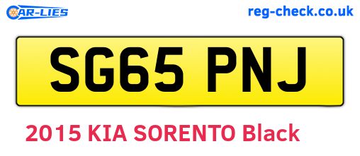 SG65PNJ are the vehicle registration plates.