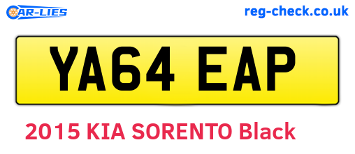 YA64EAP are the vehicle registration plates.
