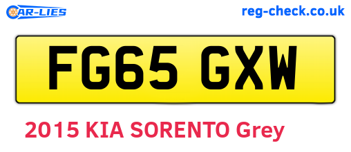 FG65GXW are the vehicle registration plates.