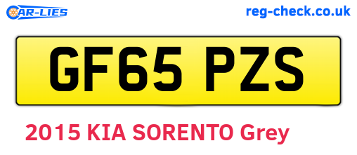 GF65PZS are the vehicle registration plates.