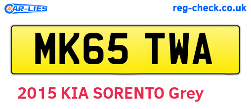 MK65TWA are the vehicle registration plates.
