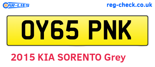 OY65PNK are the vehicle registration plates.