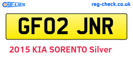 GF02JNR are the vehicle registration plates.