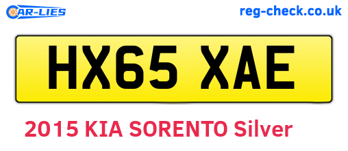 HX65XAE are the vehicle registration plates.