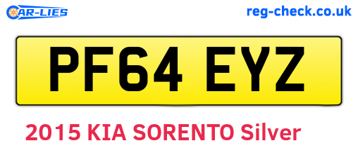 PF64EYZ are the vehicle registration plates.