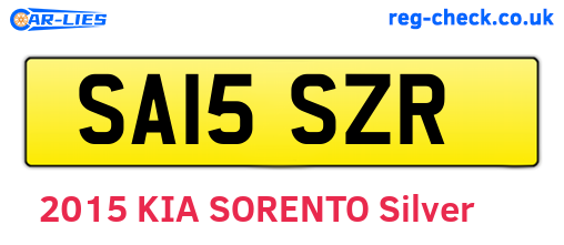 SA15SZR are the vehicle registration plates.