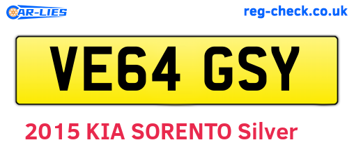 VE64GSY are the vehicle registration plates.