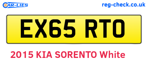 EX65RTO are the vehicle registration plates.