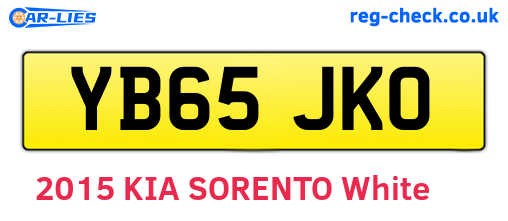 YB65JKO are the vehicle registration plates.