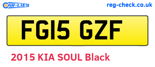 FG15GZF are the vehicle registration plates.