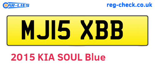 MJ15XBB are the vehicle registration plates.