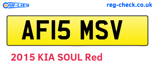 AF15MSV are the vehicle registration plates.