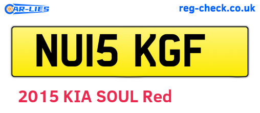 NU15KGF are the vehicle registration plates.