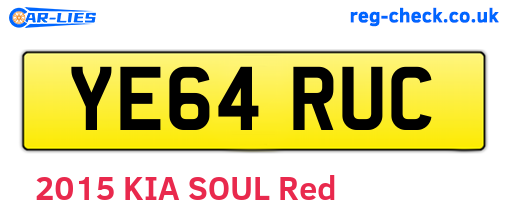 YE64RUC are the vehicle registration plates.