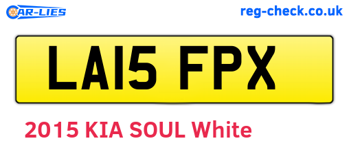 LA15FPX are the vehicle registration plates.