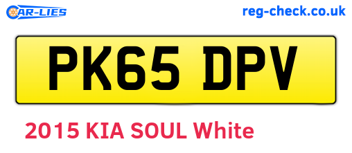PK65DPV are the vehicle registration plates.