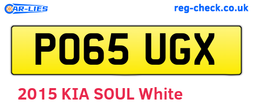 PO65UGX are the vehicle registration plates.