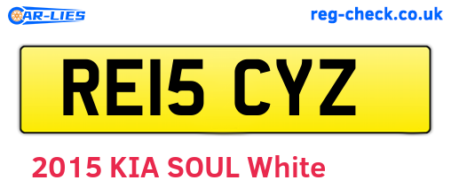 RE15CYZ are the vehicle registration plates.