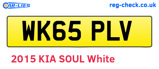 WK65PLV are the vehicle registration plates.
