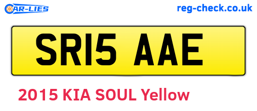 SR15AAE are the vehicle registration plates.