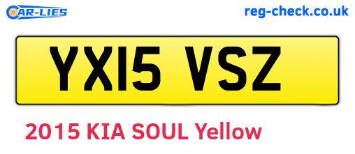 YX15VSZ are the vehicle registration plates.