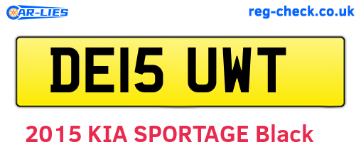 DE15UWT are the vehicle registration plates.