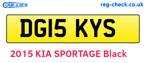 DG15KYS are the vehicle registration plates.