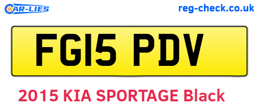FG15PDV are the vehicle registration plates.