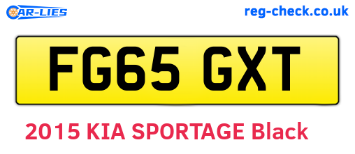 FG65GXT are the vehicle registration plates.