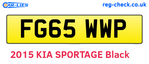 FG65WWP are the vehicle registration plates.